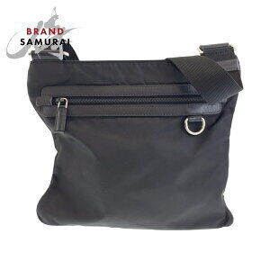 Prada Tessuto triangular logo plate black nylon shoulder messenger bag